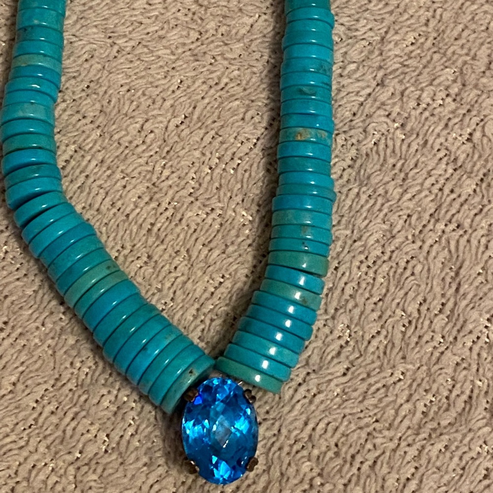 Blue topaz and turquoise necklace